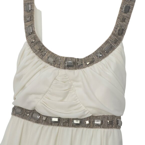 Jodi Kristopher Y2k Women Cream Embellished Empire Waist Babydoll Dress SZ S - Picture 15 of 15